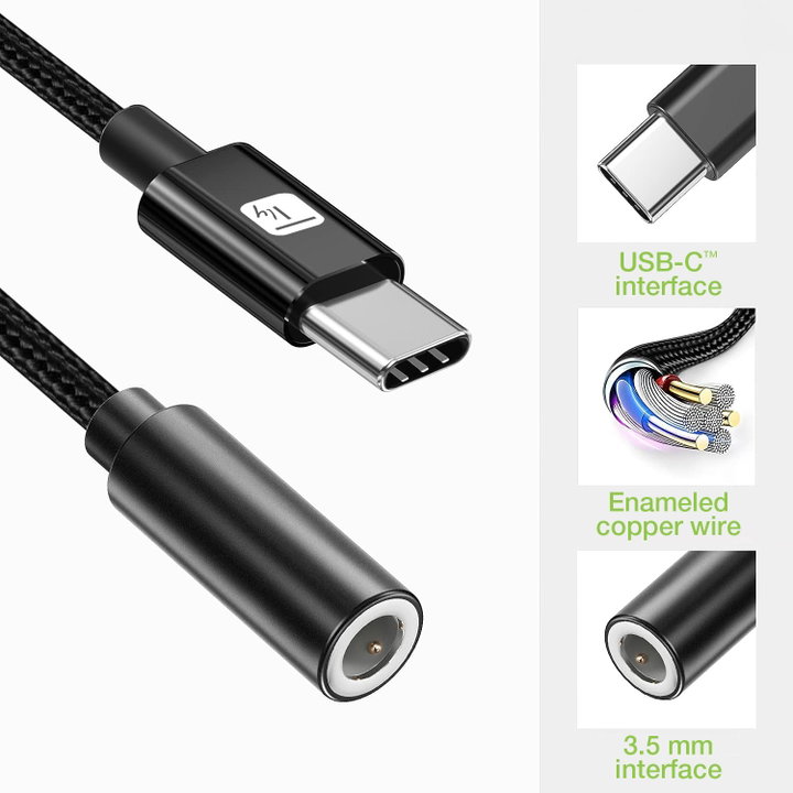 Cavo Adattatore USB-C a Jack 3.5mm con Chip DAC - Techly ICOC USBC-DAC24J