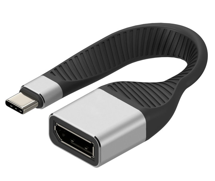Cavo Corto Piatto USB-C Maschio a Displayport Femmina FPC 13,1 cm - Techly ICOC USBC-DP12