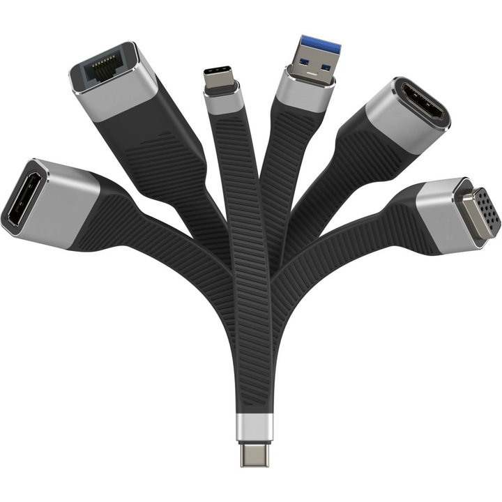 Cavo Corto Piatto USB-C Maschio a Displayport Femmina FPC 13,1 cm - Techly ICOC USBC-DP12