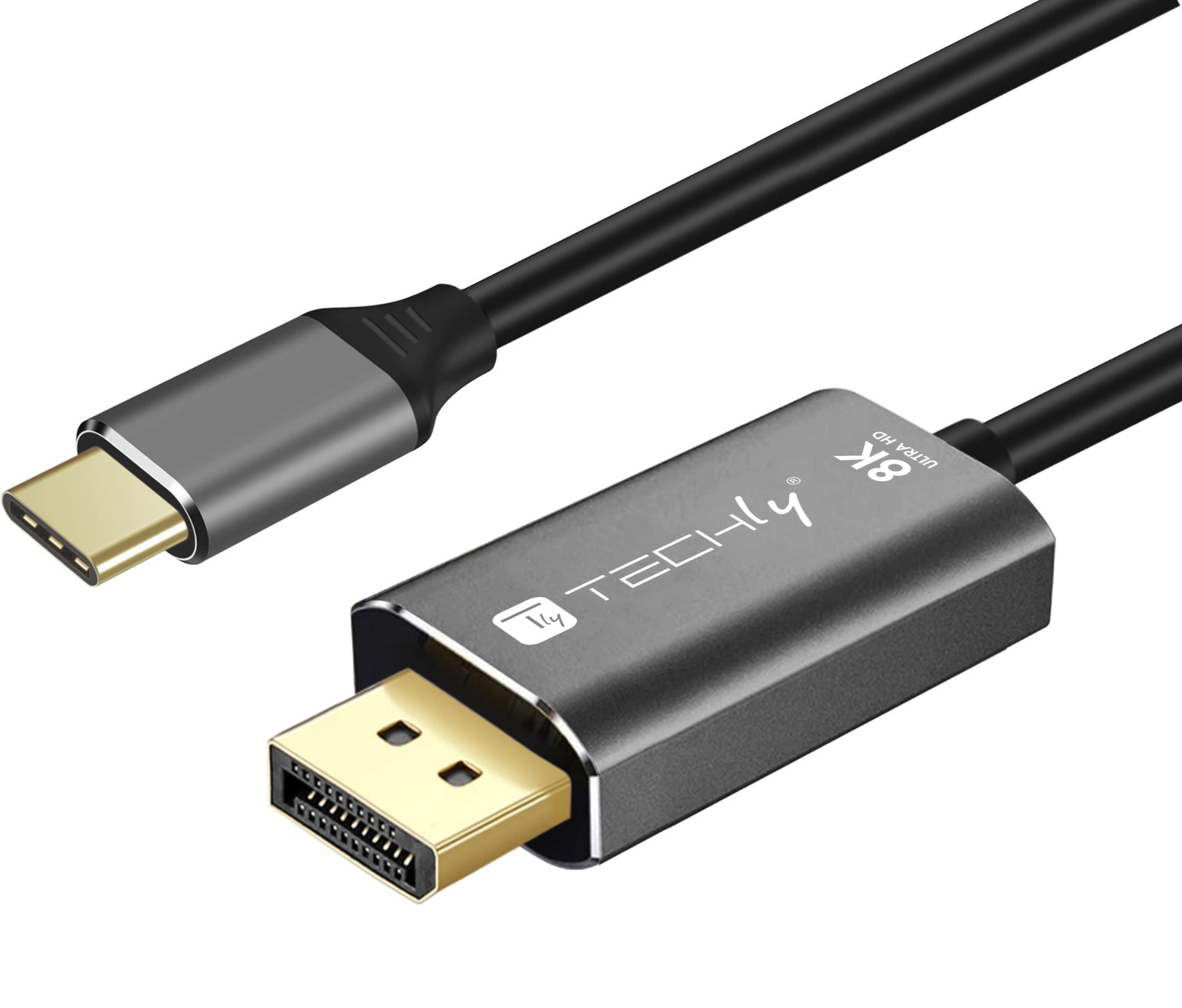 Cavo Adattatore USB-C™ 3.2 a Displayport 1.4 8K@60Hz 1,8m - Techly ICOC USBC-DP8-18