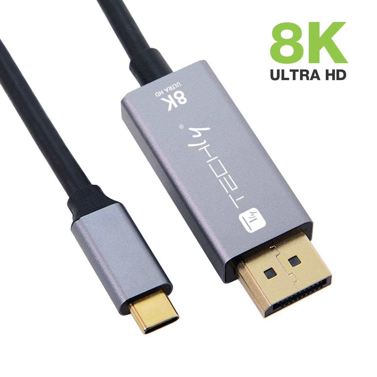 Cavo Adattatore USB-C™ 3.2 a Displayport 1.4 8K@60Hz 1,8m - Techly ICOC USBC-DP8-18