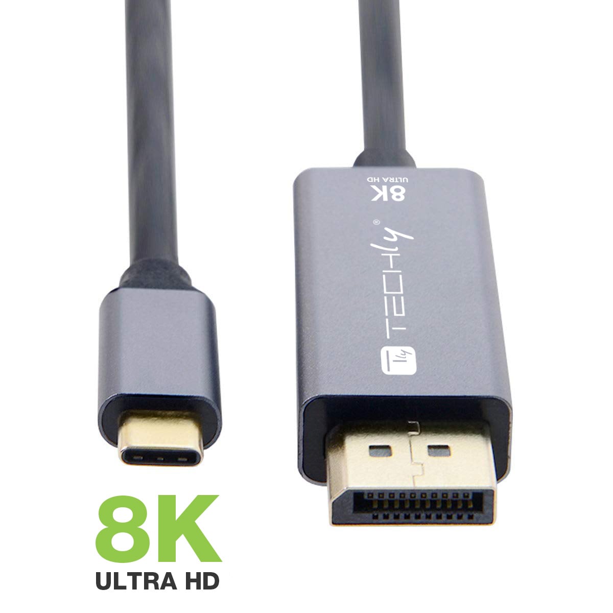 Cavo Adattatore USB-C™ 3.2 a Displayport 1.4 8K@60Hz 1,8m - Techly ICOC USBC-DP8-18