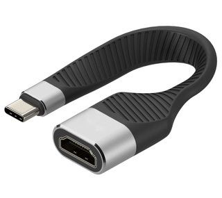 Cavo Corto Piatto USB-C Maschio a HDMI Femmina FPC 13,6 cm - Techly ICOC USBC-FL-HD4K