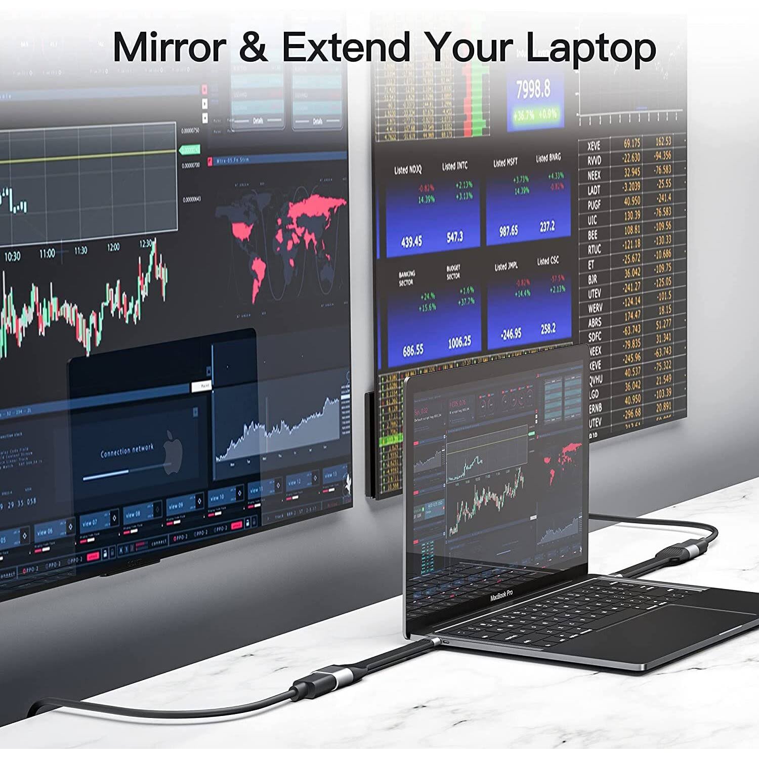 Cavo Corto Piatto USB-C™ Maschio a HDMI Femmina FPC 13,6 cm - Techly ICOC USBC-FL-HD4K