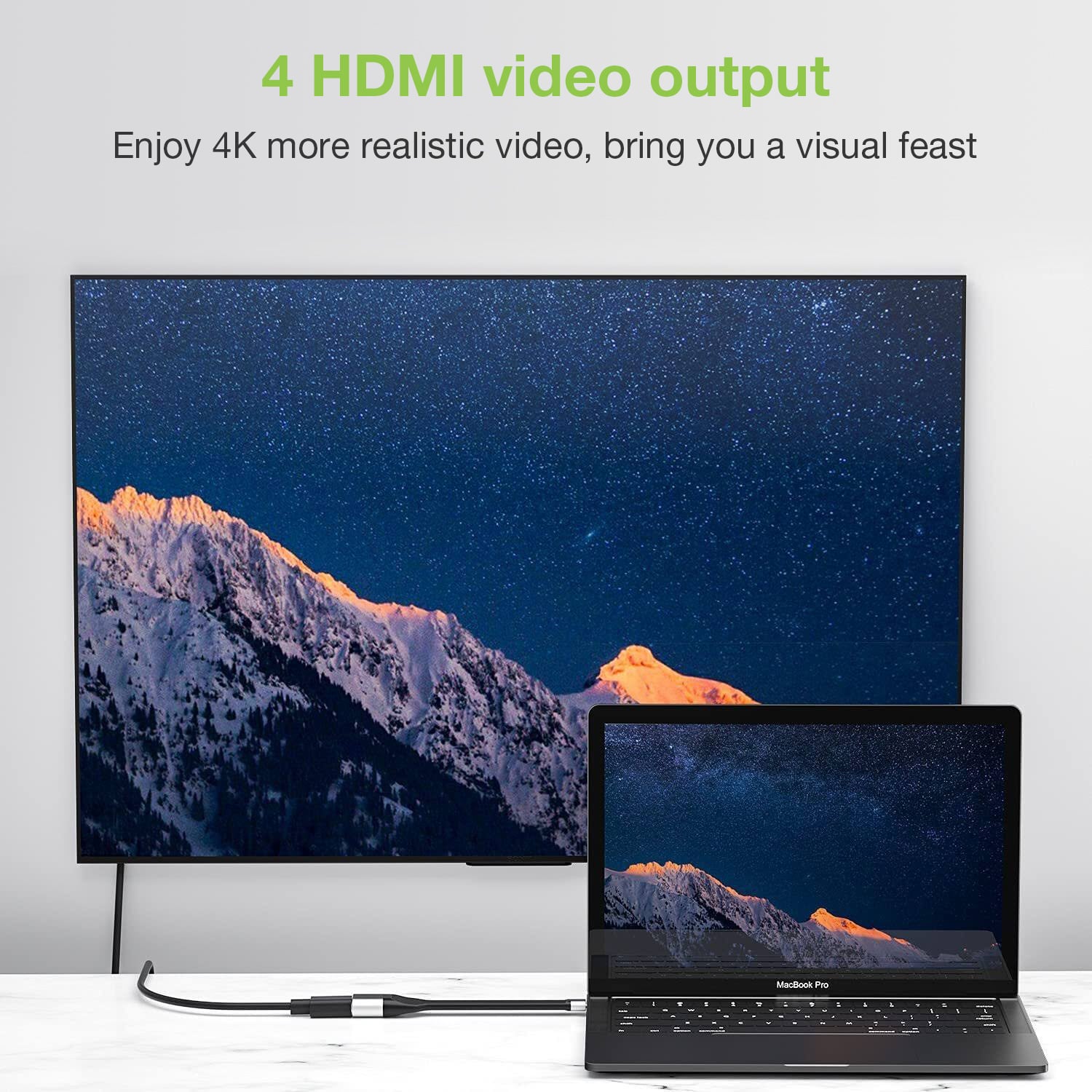 Cavo Corto Piatto USB-C™ Maschio a HDMI Femmina FPC 13,6 cm - Techly ICOC USBC-FL-HD4K