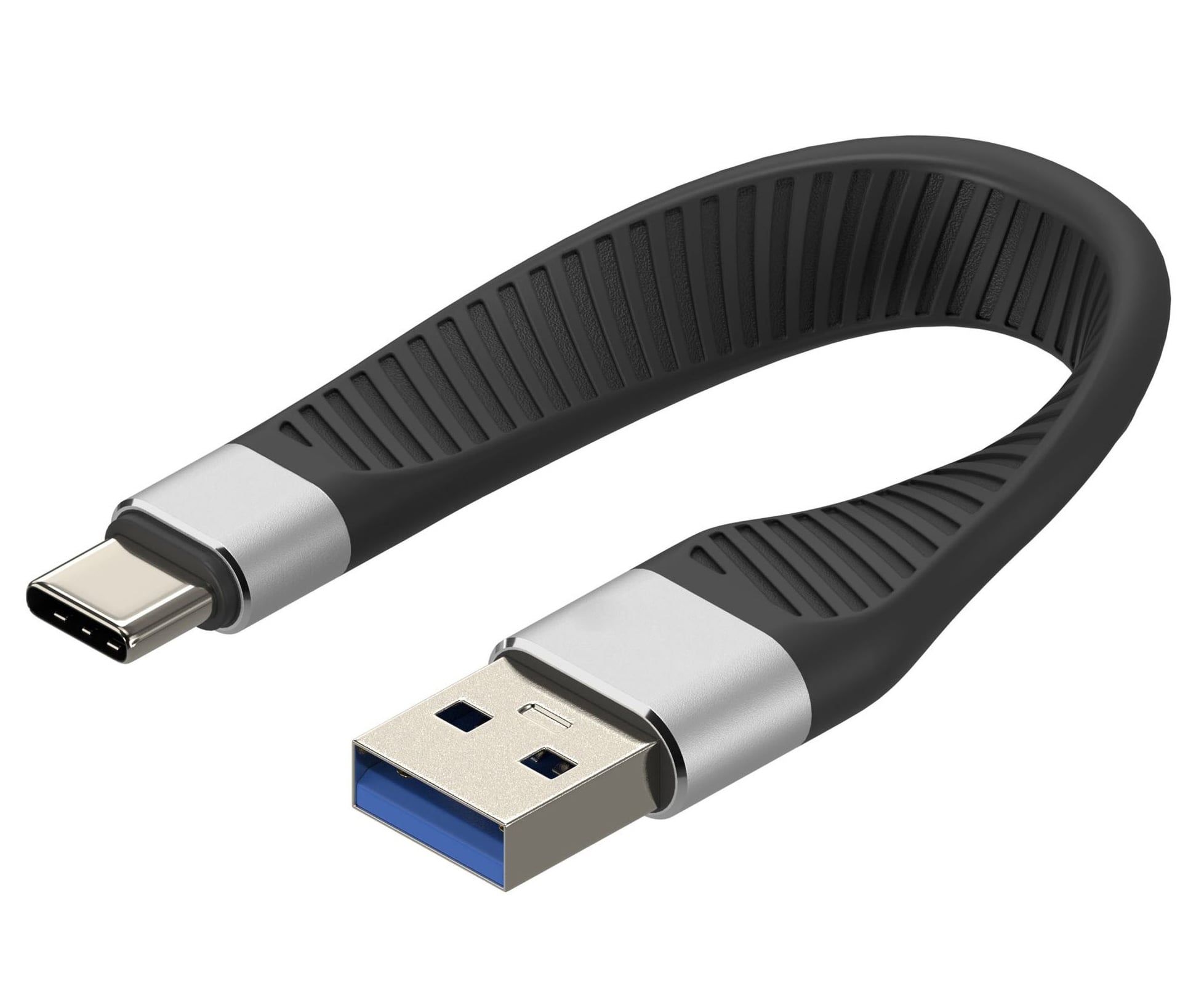 Cavo Corto Piatto USB-C™ Maschio a USB-A Maschio Ricarica Rapida FPC 12 cm - Techly ICOC USBC-FL-U322