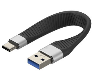 Cavo Corto Piatto USB-C Maschio a USB-A Maschio Ricarica Rapida FPC 12 cm - Techly ICOC USBC-FL-U322
