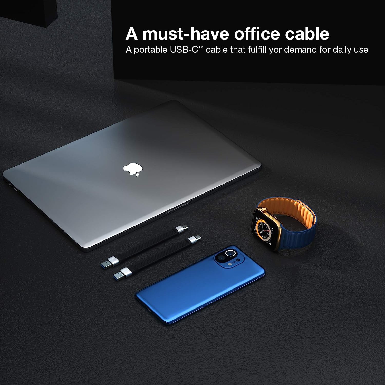 Cavo Corto Piatto USB-C™ Maschio a USB-A Maschio Ricarica Rapida FPC 12 cm - Techly ICOC USBC-FL-U322