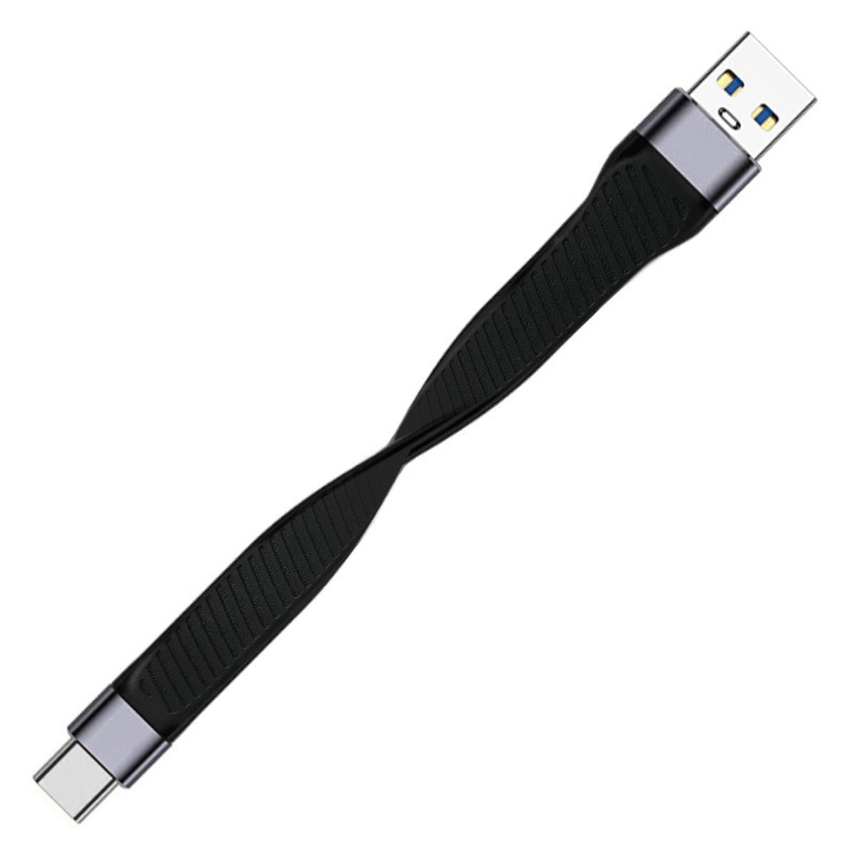 Cavo Corto Piatto USB-C™ Maschio a USB-A Maschio Ricarica Rapida FPC 12 cm - Techly ICOC USBC-FL-U322