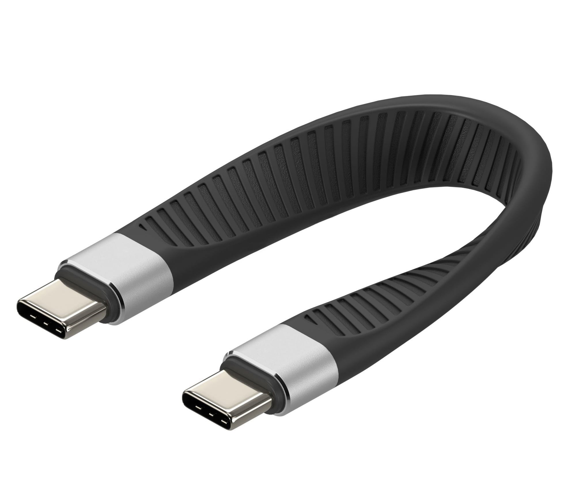 Cavo Corto Piatto USB-C™ Maschio a USB-C™ Maschio E-Mark Ricarica Rapida FPC 12.4 cm - Techly ICOC USBC-FL-U4