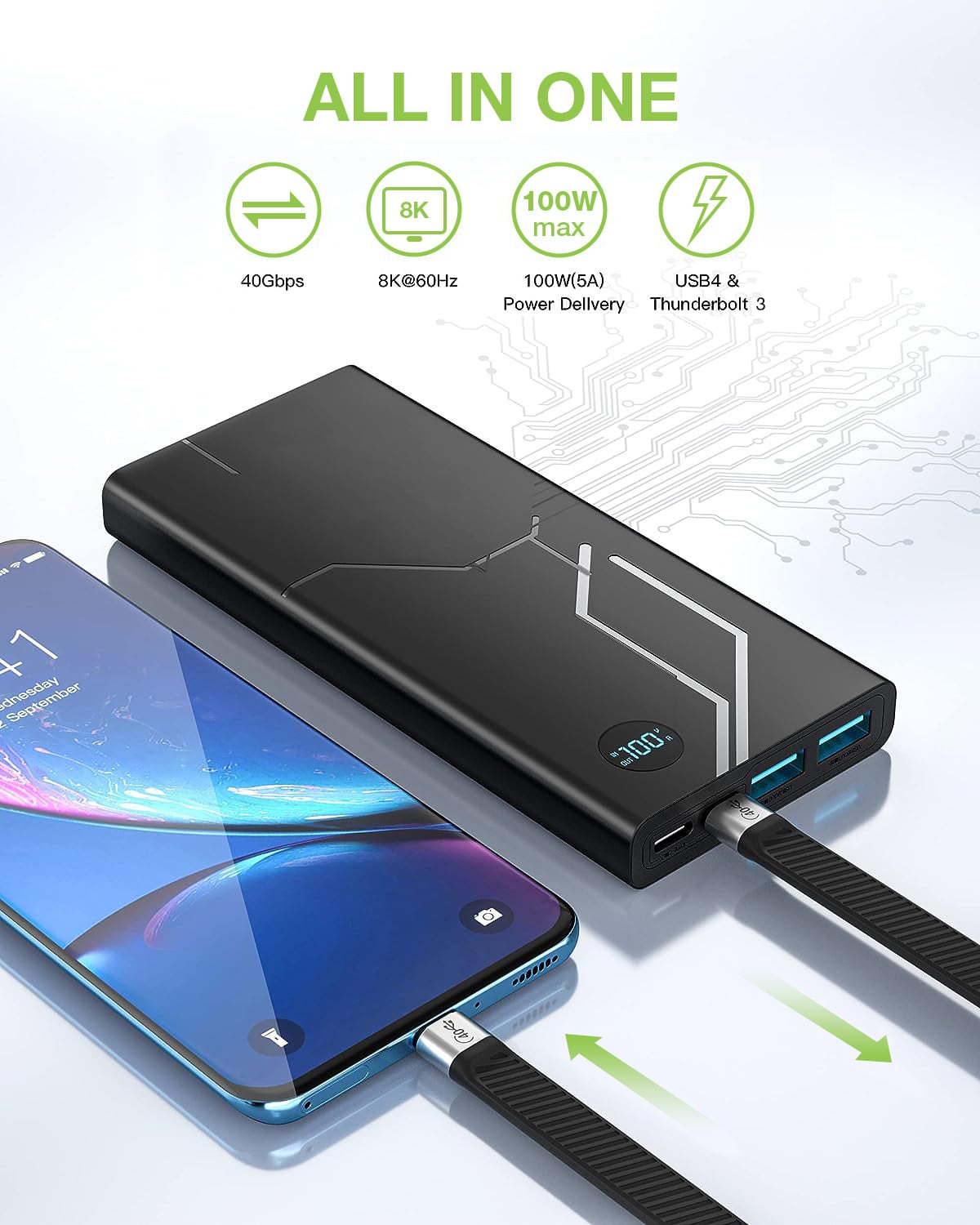 Cavo Corto Piatto USB-C™ Maschio a USB-C™ Maschio E-Mark Ricarica Rapida FPC 12.4 cm - Techly ICOC USBC-FL-U4