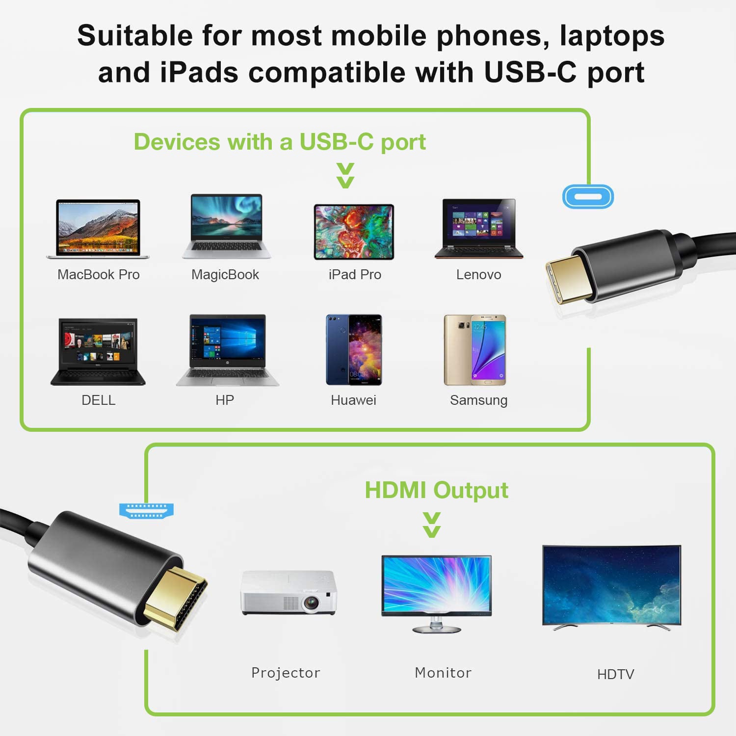 Cavo Adattatore USB-C™ 3.2 a HDMI 2.1 8K@60Hz 1,8m - Techly ICOC USBC-HDMI8-18