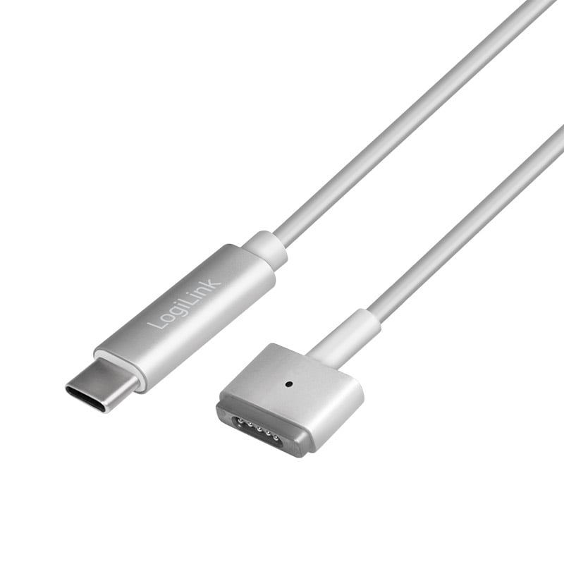 Cavo di Ricarica USB 3.2 Gen1 USB-C™ M Compatibile Apple Magsafe2m PD Silver 1,8m - Logilink ICOC USBC-MSAFE2