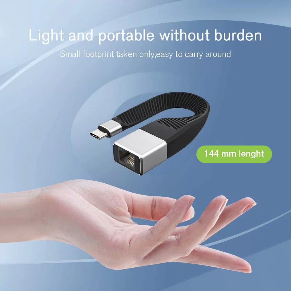 Cavo Corto Piatto USB-C™ Maschio a RJ45 Femmina FPC 14,4 cm - Techly ICOC USBC-RJ45