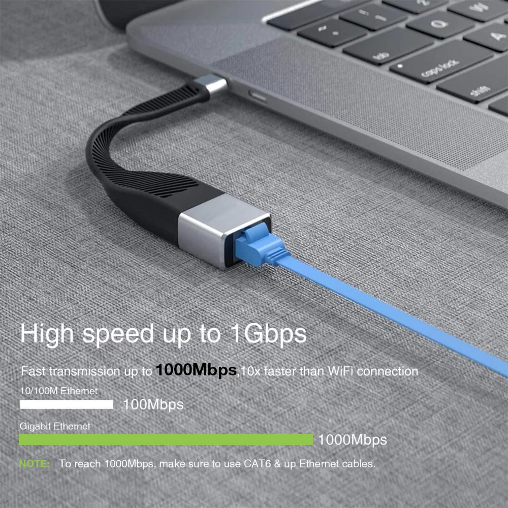 Cavo Corto Piatto USB-C™ Maschio a RJ45 Femmina FPC 14,4 cm - Techly ICOC USBC-RJ45