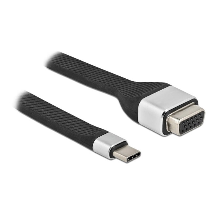 Short Cable USB-C Flat VGA male Female FPC 11,95 cm - Techly ICOC USBC-VGA