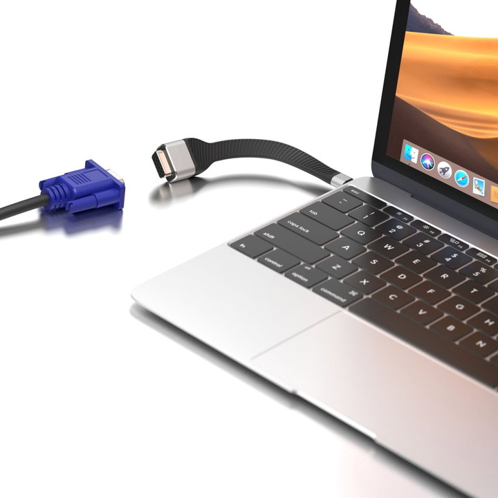Short Cable USB-C Flat VGA male Female FPC 11,95 cm - Techly ICOC USBC-VGA