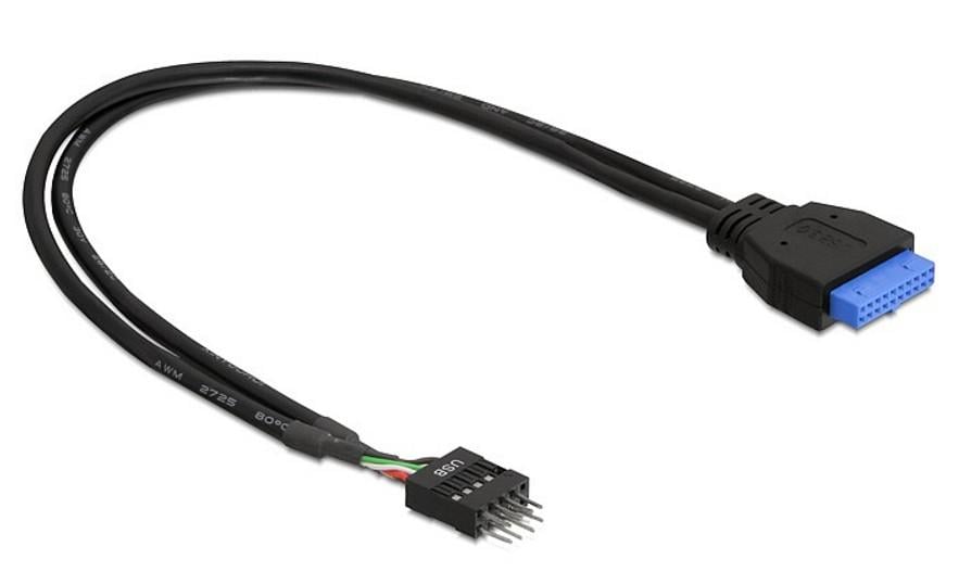 Internal cable USB 3.2 19 pin Female / USB 2.0 8 pin Male 30 cm - Delock ICOC USBH- 308 P