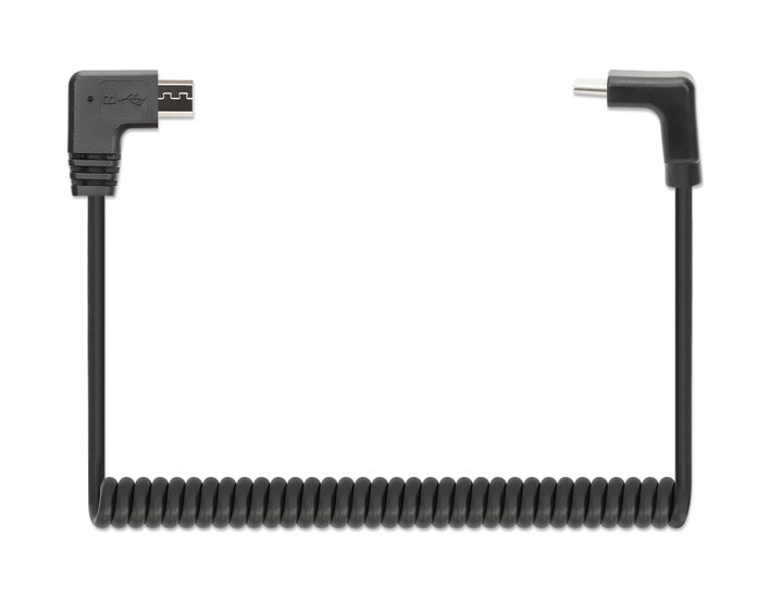Cavo di Ricarica USB-C a Micro-USB 1m Spiralato Nero - Manhattan ICOC-USB-CHCM-SP