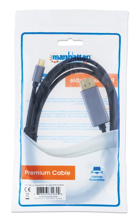 Cavo USB-C a DisplayPort 1.4 8K@60Hz 2m - Manhattan ICOC-USBC-DP8K-020