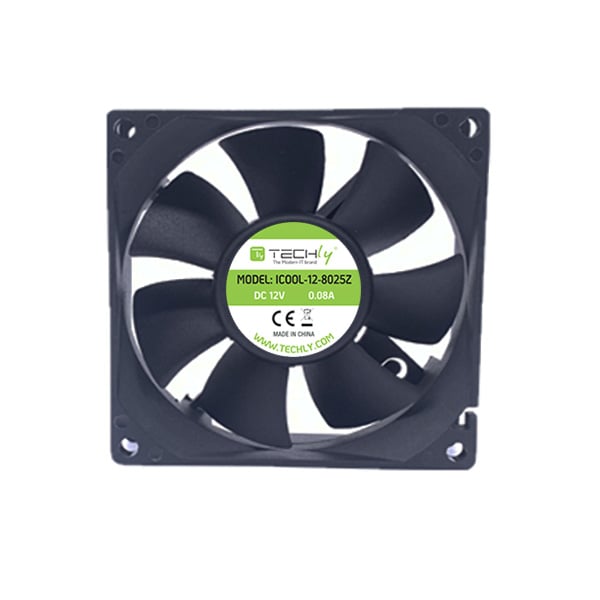 Ventola per PC 80x80x25 12V - Techly ICOOL-12-8025Z