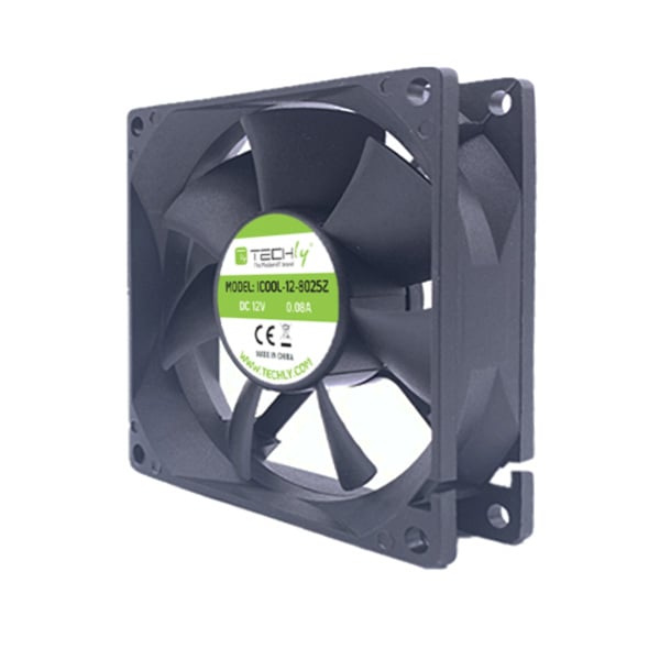 Ventola per PC 80x80x25 12V - Techly ICOOL-12-8025Z