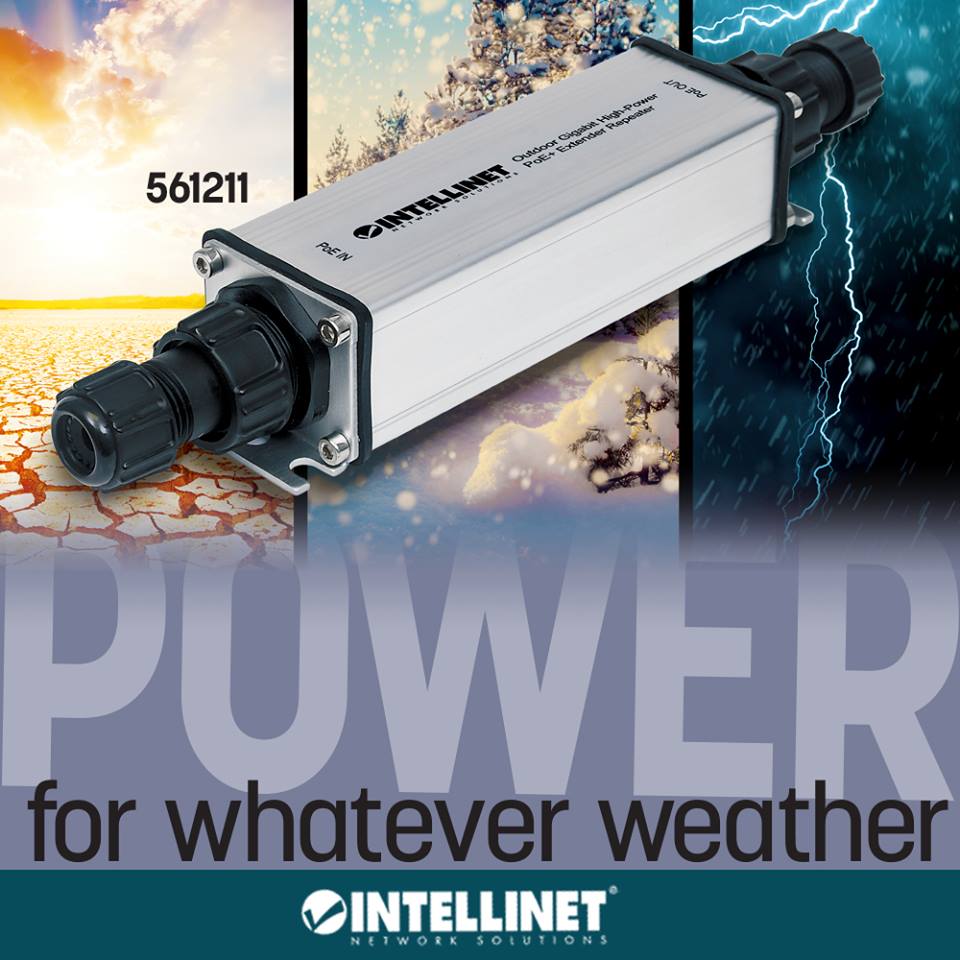 Extender Repeater PoE+ Gigabit High-Power per Esterno - Intellinet ICPOE002
