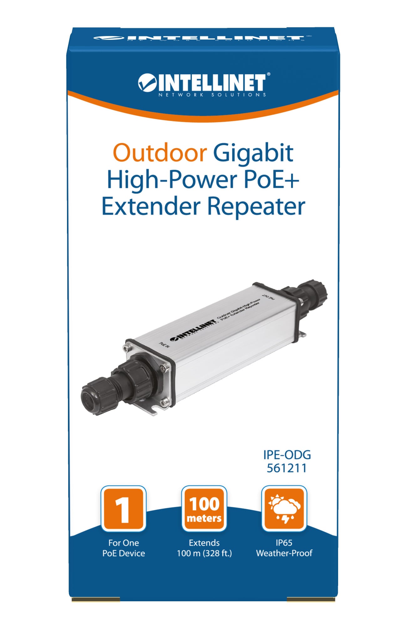 Extender Repeater PoE+ Gigabit High-Power per Esterno - Intellinet ICPOE002