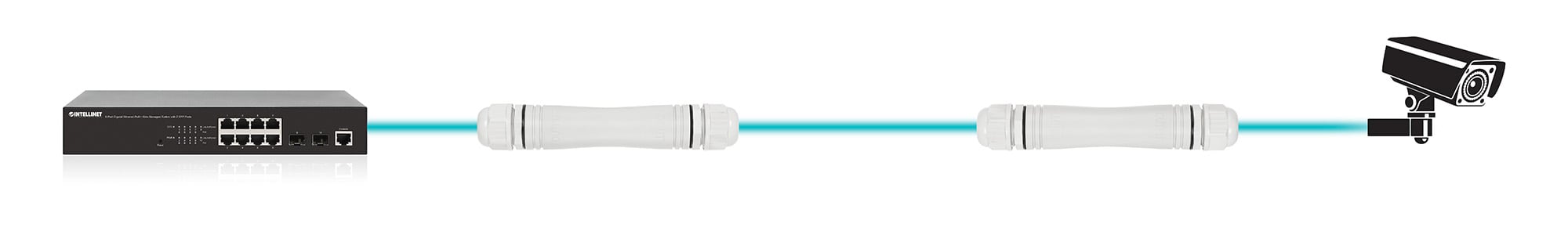 Kit di Estensione PoE+ Fast Ethernet per Esterni - Intellinet ICPOE800