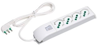 Multipresa 4 Posti Italiana Bipasso/Schuko Bianco - FME ICPS004F