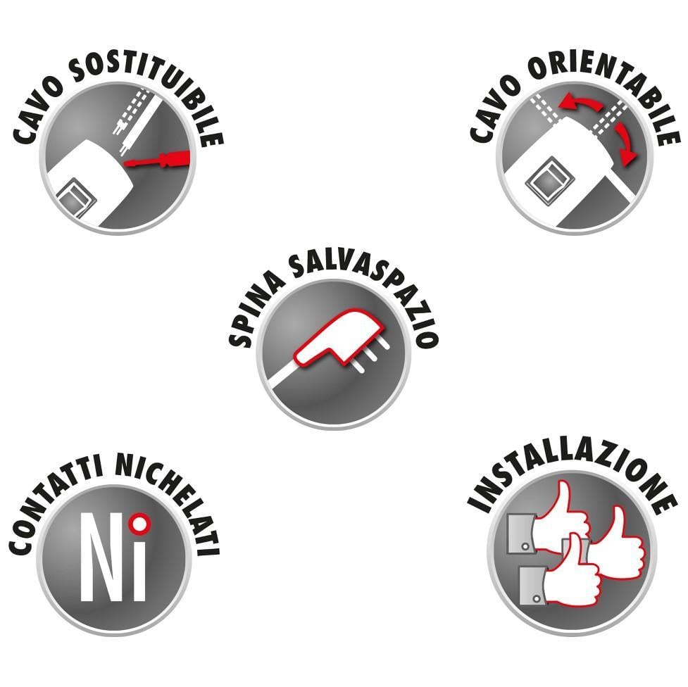 Multipresa 4 Posti Italiana Bipasso / Schuko Bianco - FME ICPS004F