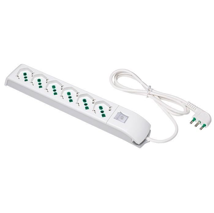 Multipresa 6 Posti Italiana Bipasso / Schuko Bianco - FME ICPS006F