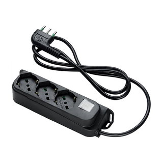 Multiple socket 3 Places Italian Bipass with Black Switch - FME ICPS 4040 B