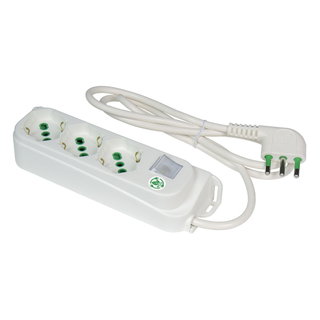 Multiple socket 3 Places Italian Bipass with White Switch - FME ICPS 4040 W