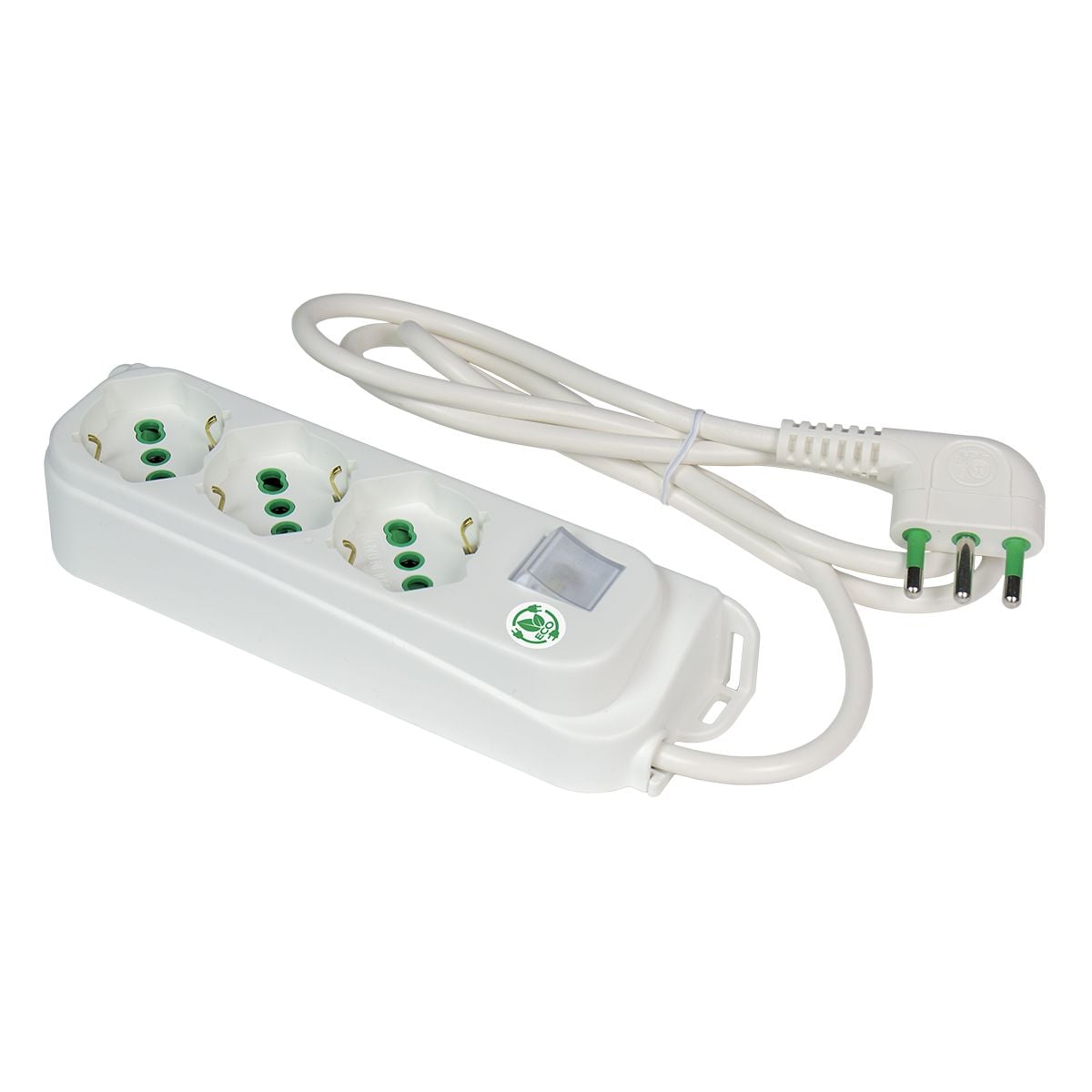 Multiple socket 3 Places Italian Bipass with White Switch - FME ICPS 4040 W