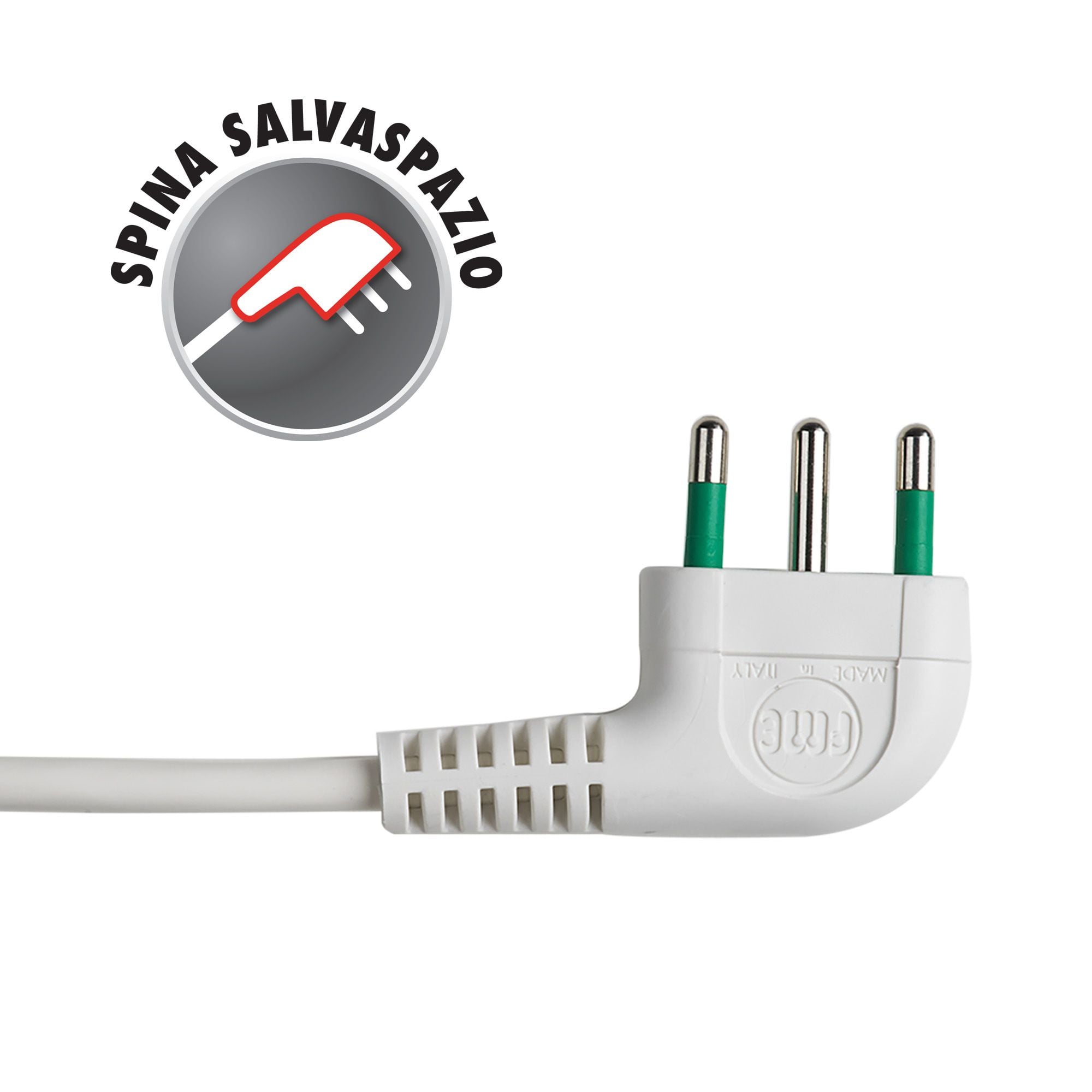 Presa Multipla a 3 Posti Italiana Bipasso con Interruttore Bianco - FME ICPS4040W