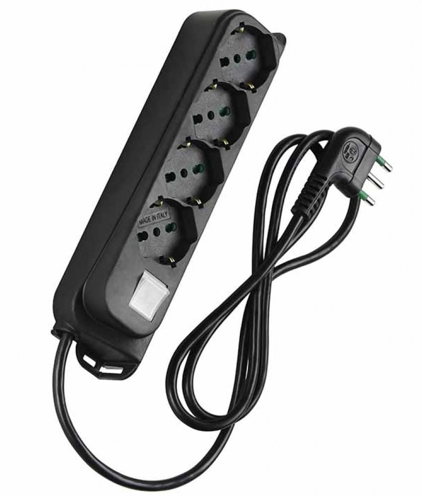 Multipresa 4 posti Schuko con interruttore e cavo 1,5m Nero - FME ICPS4042B