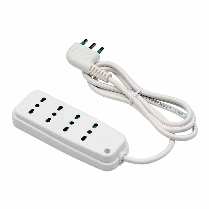 Multipresa 4 Posti con Spina Italiana Angolata Bianco - FME ICPS4044W