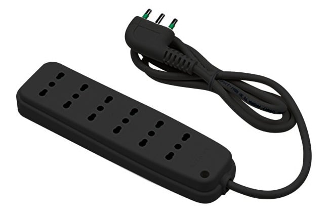 Multipresa 6 Posti con Spina Italiana Angolata Nero - FME ICPS4046B