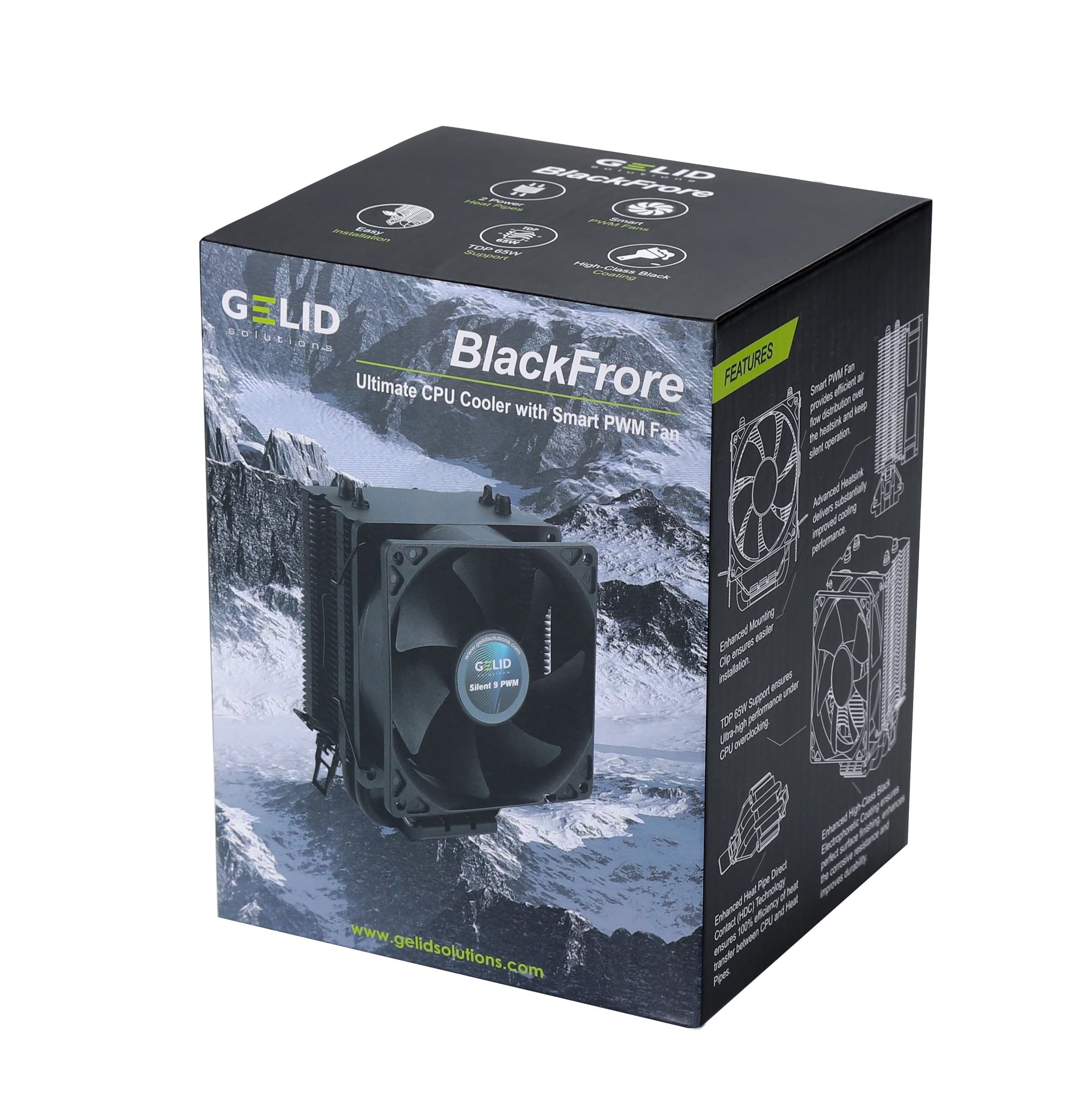 Dissipatore Avanzato BlackFrore CPU HDC Ventola Smart PWM da 92mm - Gelid Solutions ICPU-GE-BLACKFRORE