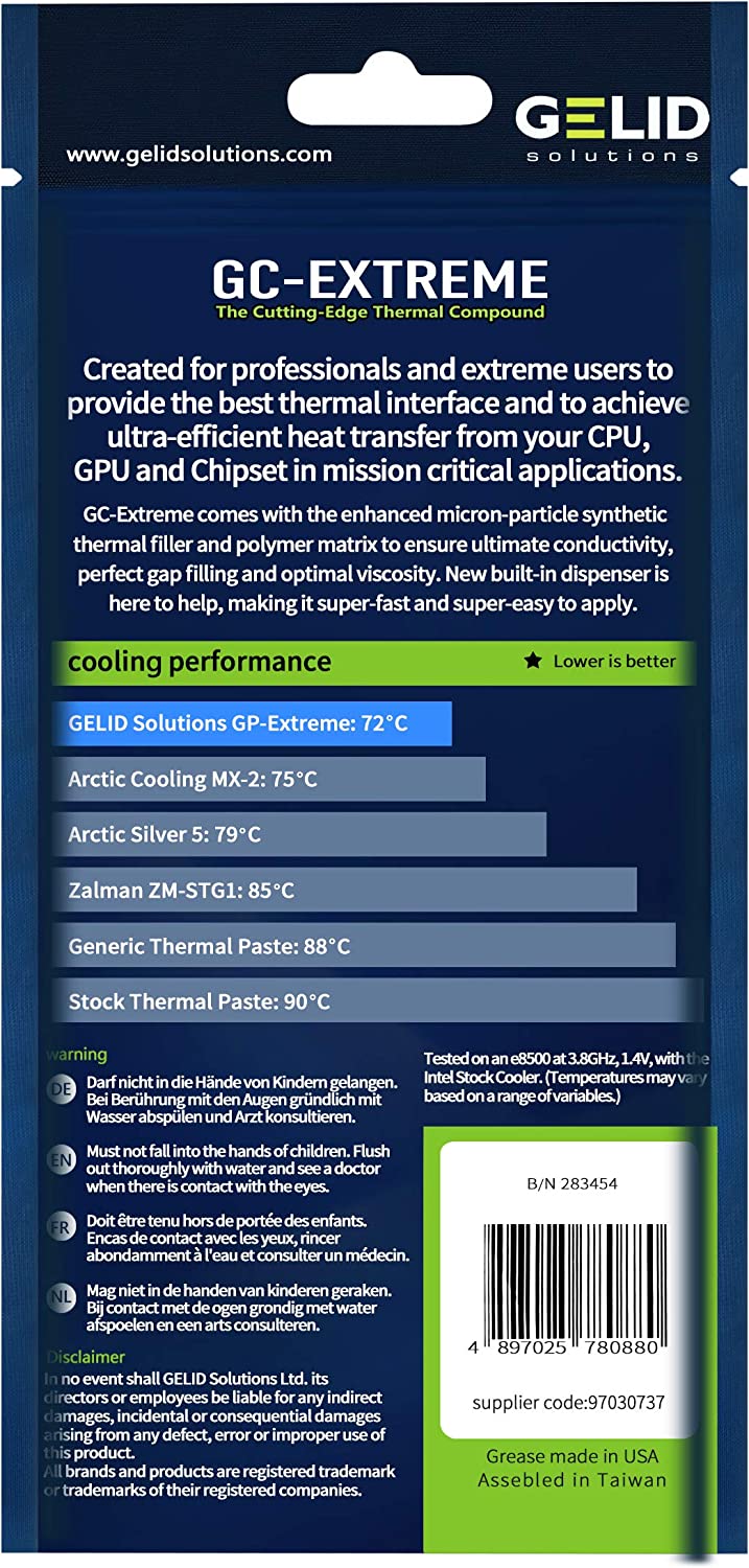Pasta Termoconduttiva GC-Extreme per Dissipatore di Calore 1g - Gelid Solutions ICPU-GE-GC3
