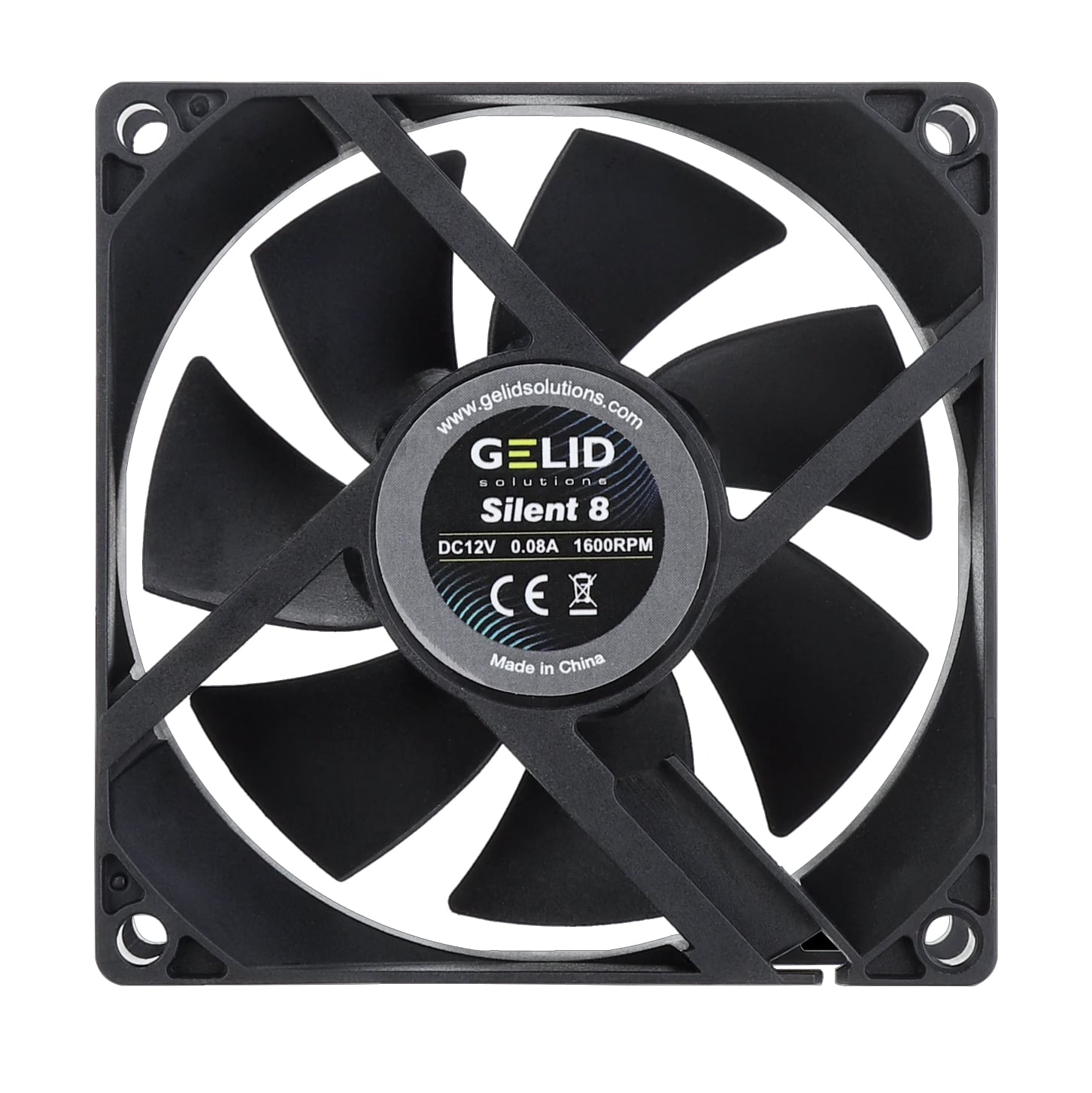 Dissipatore Ventola Silent ad Alto Flusso 80x80x25 12V - Gelid Solutions ICPU-GE-SIL8BK