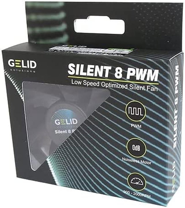 Dissipatore Ventola Silent PWM 80x80x25 12V 900-2000 RPM - Gelid Solutions ICPU-GE-SIL8PWBK