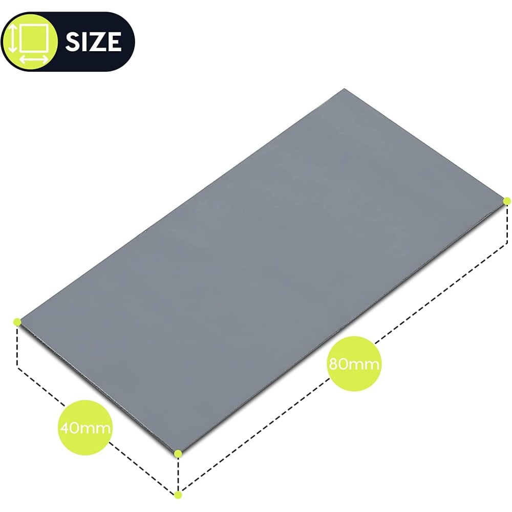 2x Gomma Termoconduttiva 80x40x1.5 mm, TP-VP01-C - Gelid Solutions ICPU-GE-VP01C