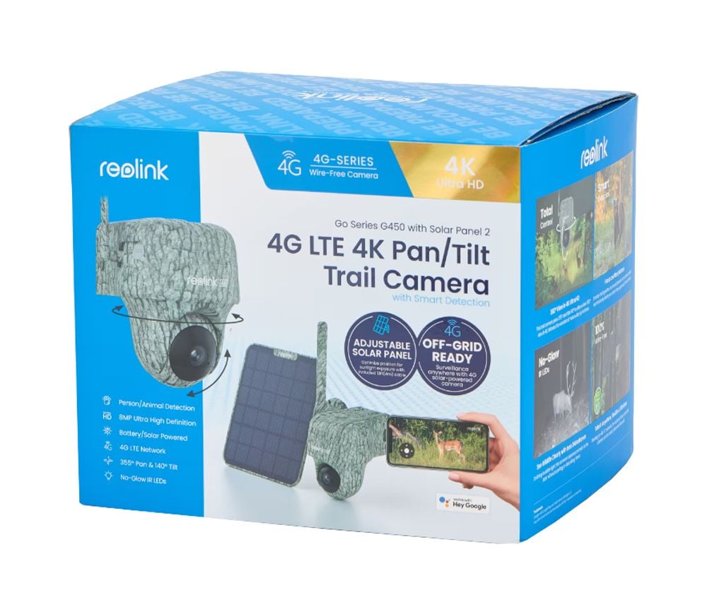Telecamera da Esterno con Batteria/Pannello Solare 4K 8MP UHD IP64, Serie G450 - Reolink ICR-G450
