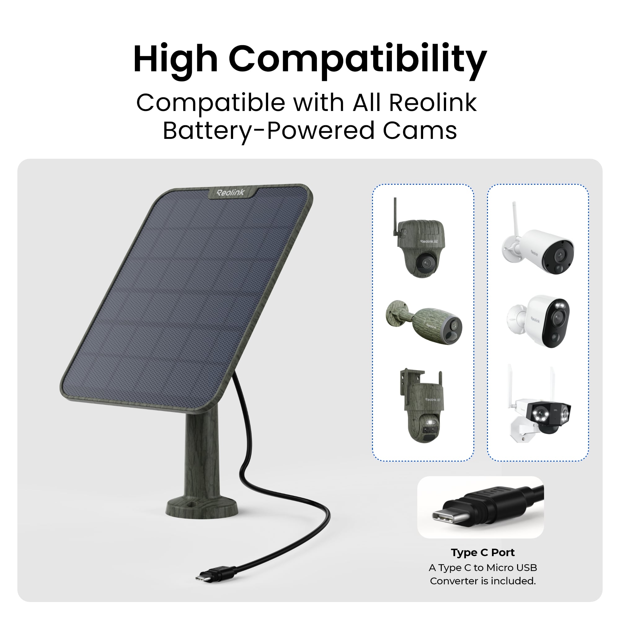Telecamera da Esterno con Batteria/Pannello Solare 4K 8MP UHD IP64, Serie G450 - Reolink ICR-G450