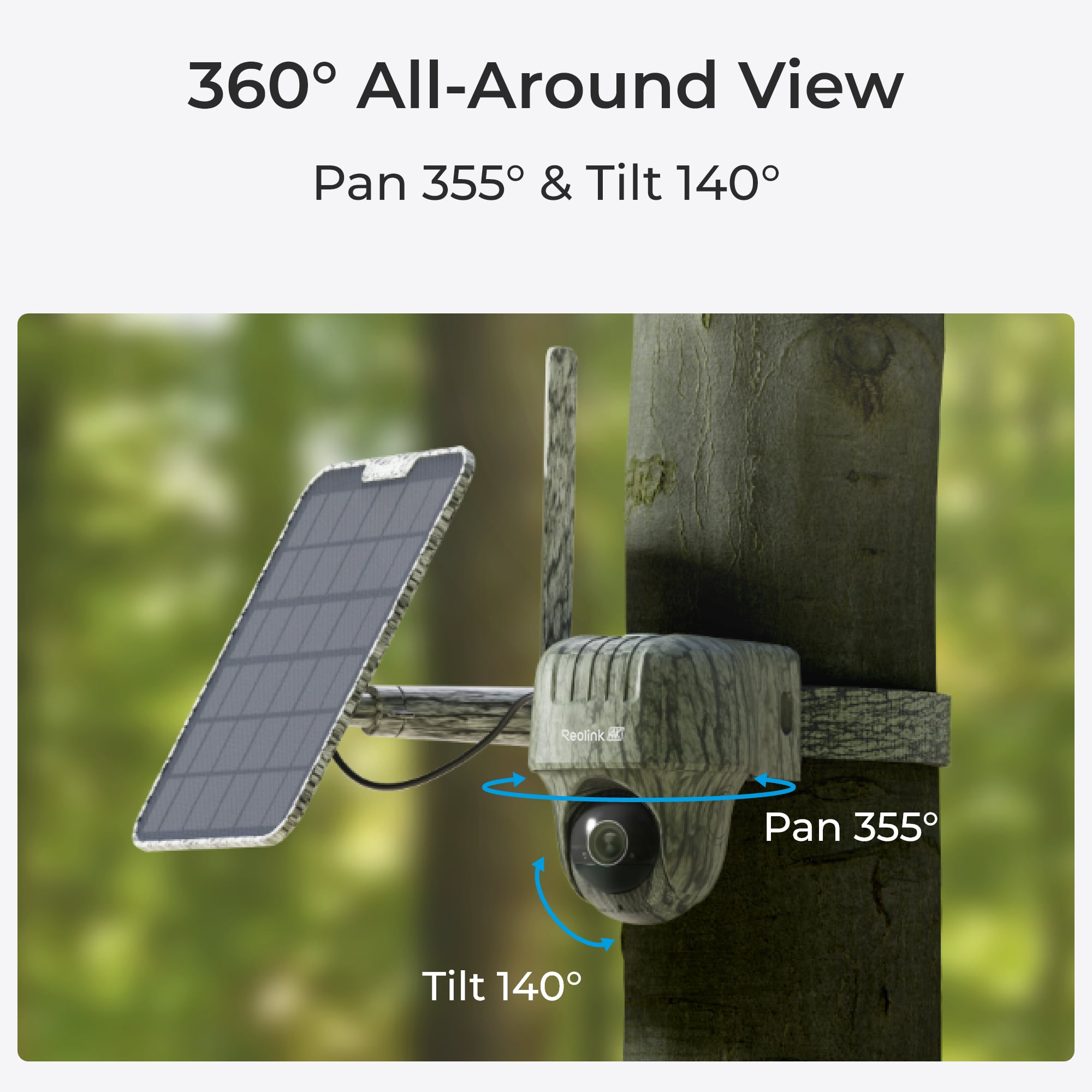 Telecamera da Esterno con Batteria/Pannello Solare 4K 8MP UHD IP64, Serie G450 - Reolink ICR-G450