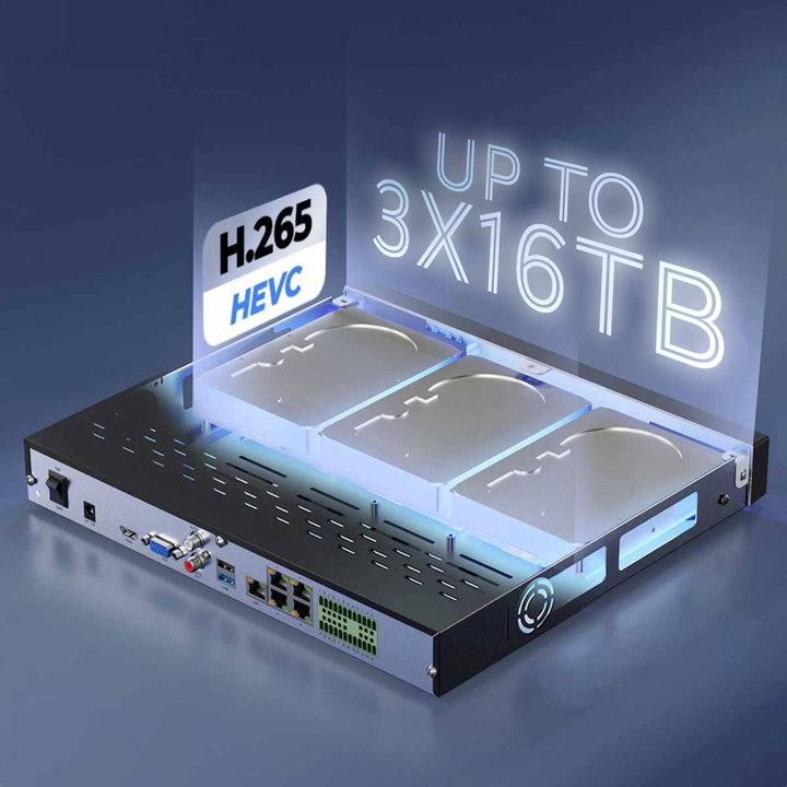 Video recorder NVR 36 CH 16 MP 48 TB with HDMI and VGA, NVS 36 - Reolink ICR-NVS 36