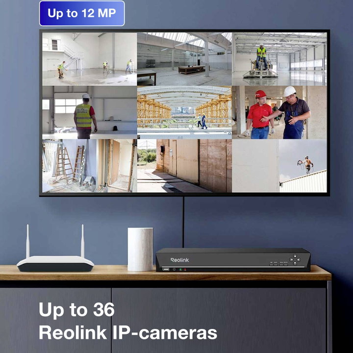 Video recorder NVR 36 CH 16 MP 48 TB with HDMI and VGA, NVS 36 - Reolink ICR-NVS 36