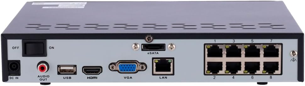 Kit Videosorveglianza NVR PoE 8CH 2TB HDD e 4 Telecamere di Sicurezza PoE, PS2KB02-8 - Reolink ICR-NVS8-5MB4